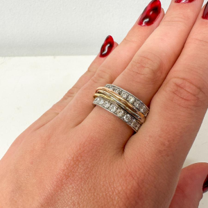 Witgouden en diamanten ring, unieke creatie, 21e eeuw