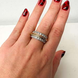 Witgouden en diamanten ring, unieke creatie, 21e eeuw