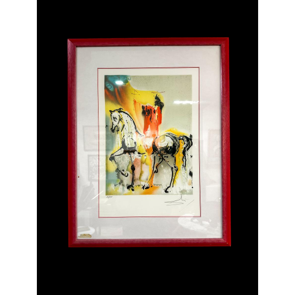 Salvador Dali, "The Christian Knight", signed and numbered lithograph, 1971