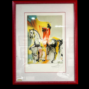 Salvador Dali, "De Christelijke Ridder", gesigneerde en genummerde lithografie, 1971