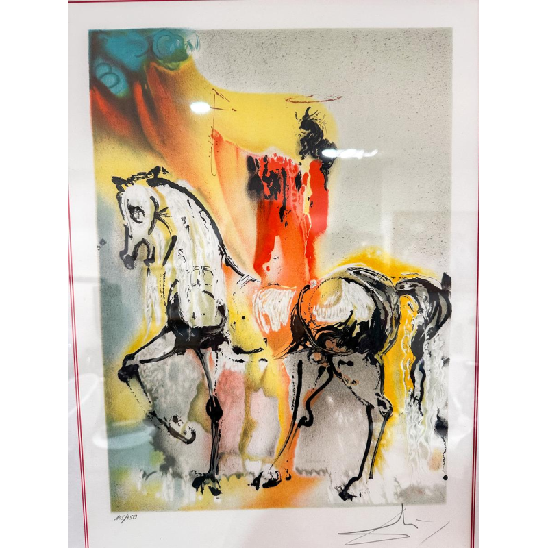 Salvador Dali, "The Christian Knight", signed and numbered lithograph, 1971