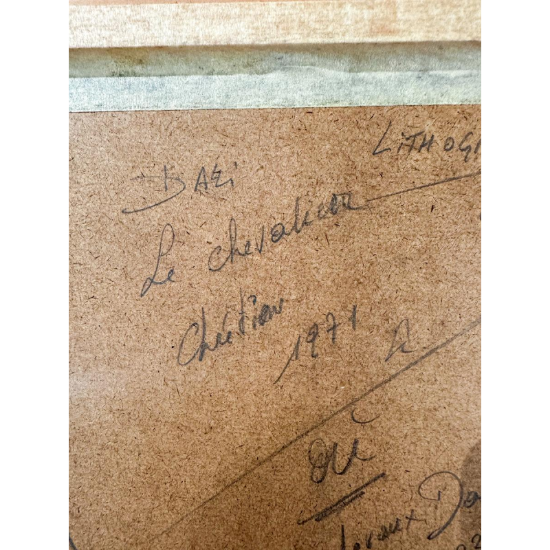 Salvador Dali, "De Christelijke Ridder", gesigneerde en genummerde lithografie, 1971