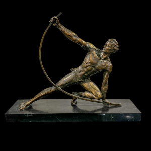 Sculpture en bronze Art Déco "Le Bandeur d'Arc", années 30