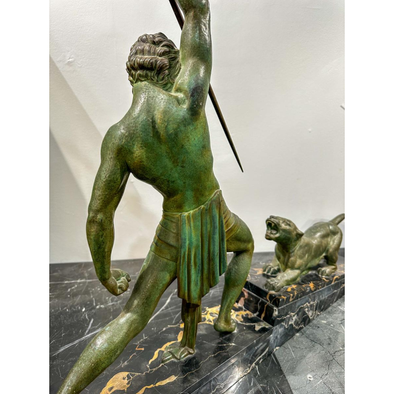 Demeter Chiparus "The Hunt" bronze group sculpture, Art Deco, 1930s