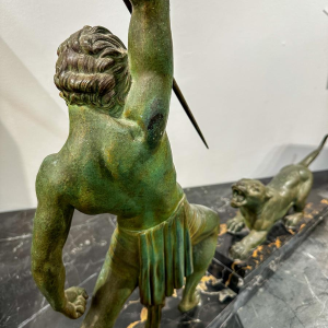 Bronzen groepssculptuur van Demeter Chiparus "De Jacht", Art Deco, jaren 30