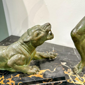 Demeter Chiparus "La Chasse" sculpture groupe en bronze Art Déco, années 30