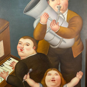 Tableau dans le goût de Fernando Botero, huile sur toile, 20e siècle