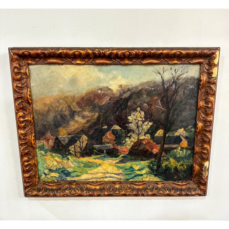 Modeste-Jean Lhomme, huile sur panneau, paysage, début du 20e siècle