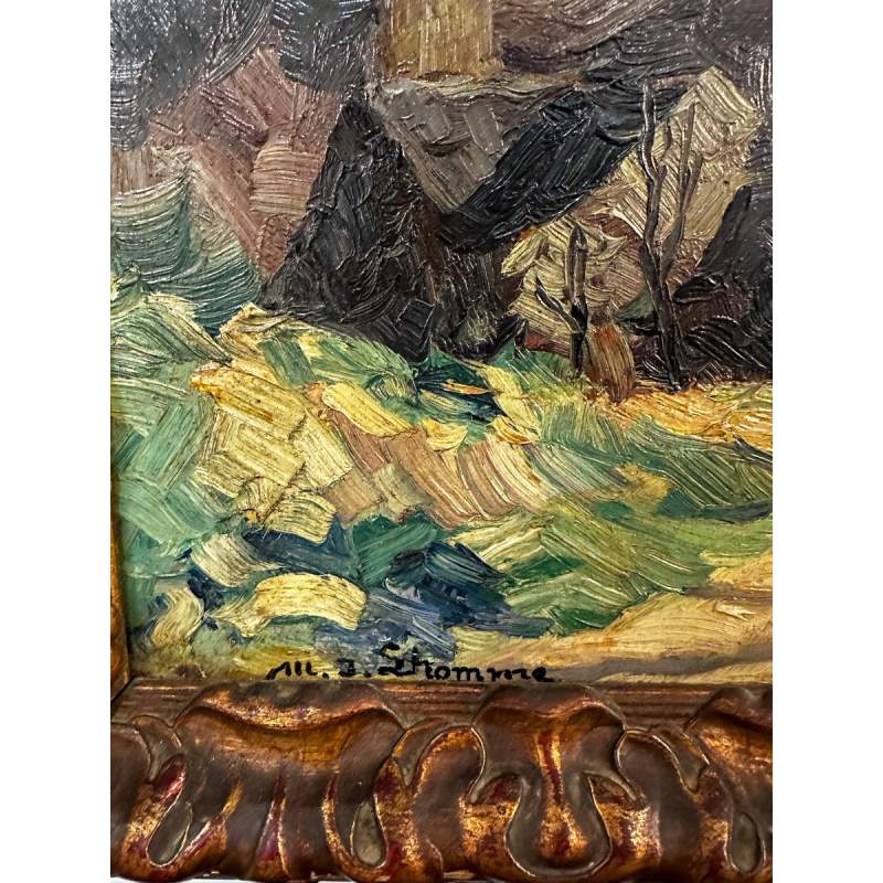 Modeste-Jean Lhomme, oil on panel, landscape, early 20th century