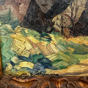 Modeste-Jean Lhomme, oil on panel, landscape, early 20th century