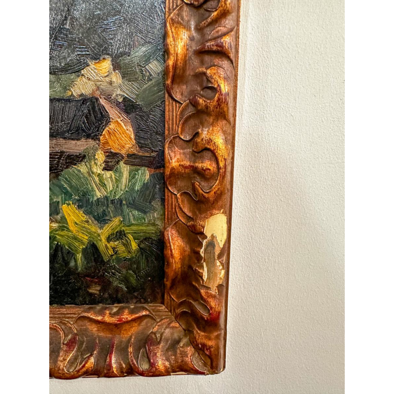 Modeste-Jean Lhomme, olieverf op paneel, landschap, begin 20e eeuw