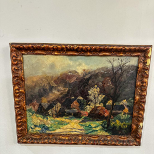 Modeste-Jean Lhomme, oil on panel, landscape, early 20th century