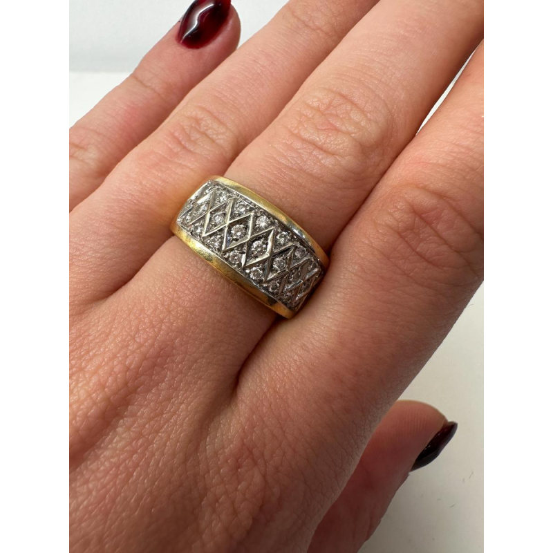 Geelgouden en diamanten ring, Art Deco, 20e eeuw