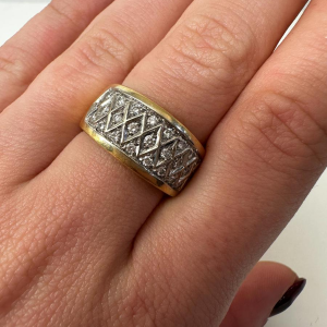 Bague en or jaune et diamants, Art Deco, 20e siècle