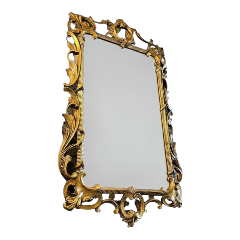 Louis XV Rocaille Carved, Stucco and Gilded Wood Rocaille Mirror, 19th century