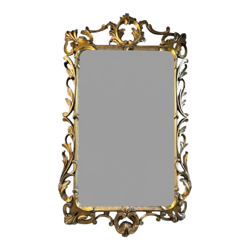 Louis XV Rocaille Carved, Stucco and Gilded Wood Rocaille Mirror, 19th century