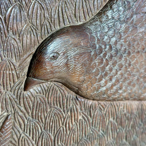 Ensemble de trois panneaux monoxyles sculptés à décor animalier, Art populaire, ca 1900