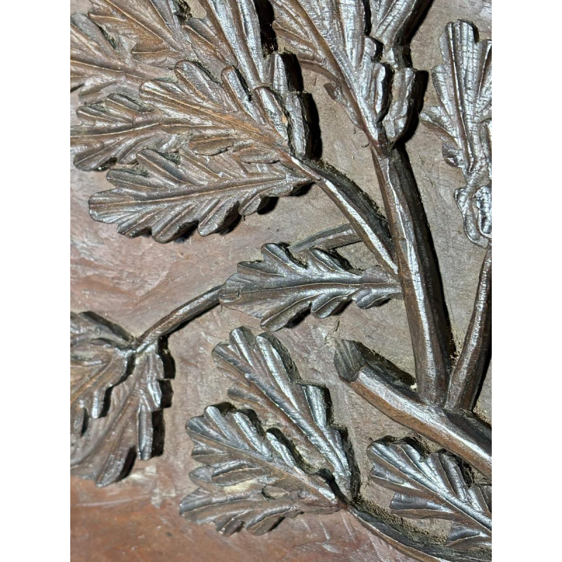 Set of three single-piece carved panels with animal decoration, Folk Art, ca. 1900