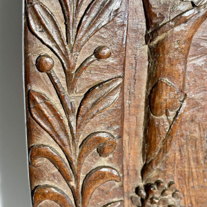 Set of three single-piece carved panels with animal decoration, Folk Art, ca. 1900