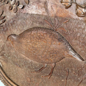 Set van drie uit één stuk gesneden panelen met dierendecoratie, Volkskunst, ca. 1900