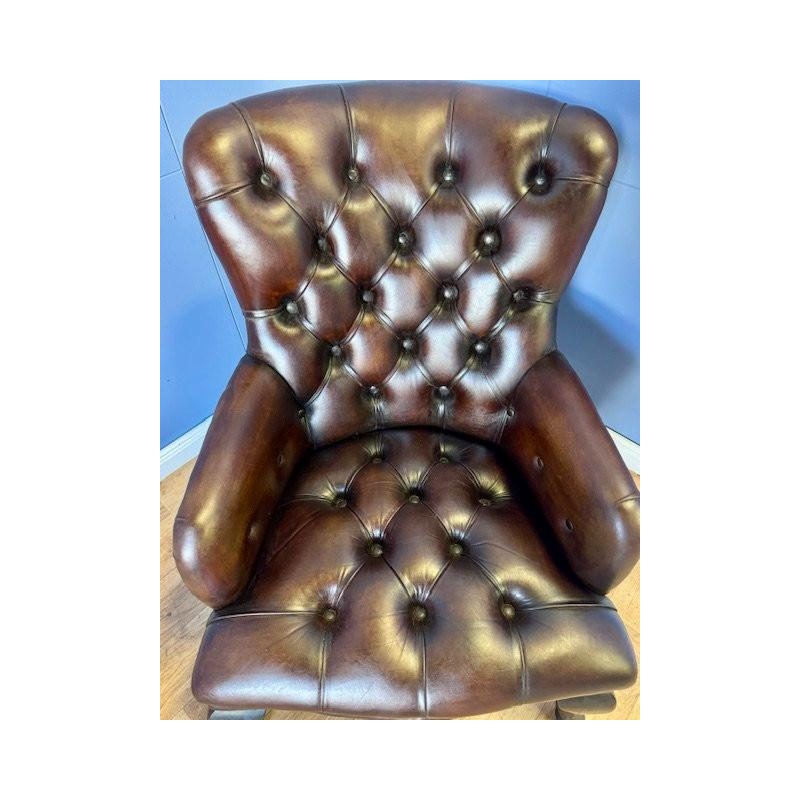 Paar kleine Engelse Chesterfield fauteuils - midden 20e eeuw