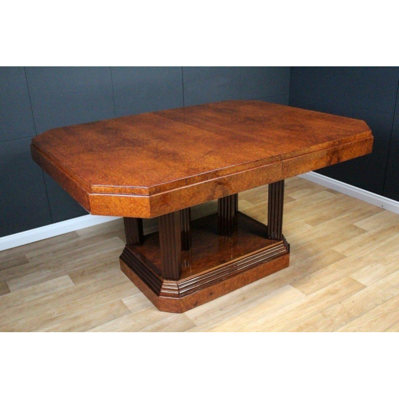 Table à manger Art Déco - loupe d'amboine - France vers 1925/30
