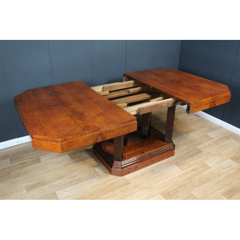 Table à manger Art Déco - loupe d'amboine - France vers 1925/30