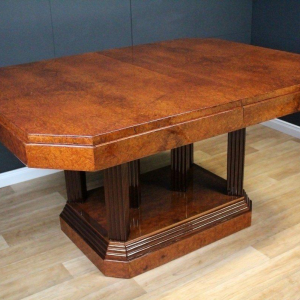 Table à manger Art Déco - loupe d'amboine - France vers 1925/30