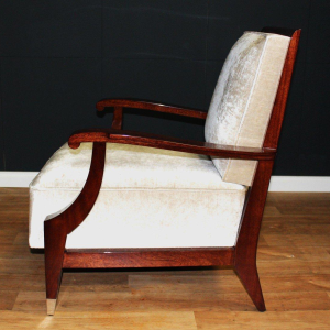 Paire de fauteuils Art Déco dans le goût de André Arbus, acajou massif, vers 1935