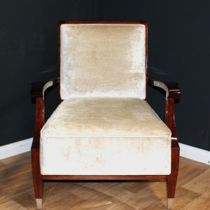 Paire de fauteuils Art Déco dans le goût de André Arbus, acajou massif, vers 1935