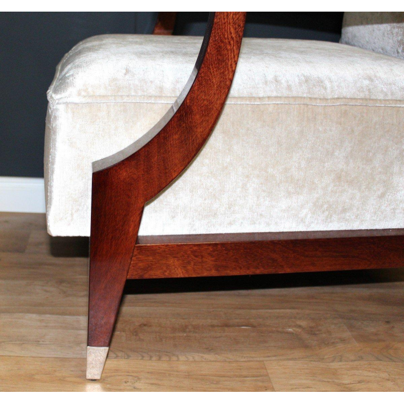 Pair of Art Deco armchairs in the style of André Arbus, solid mahogany, circa 1935