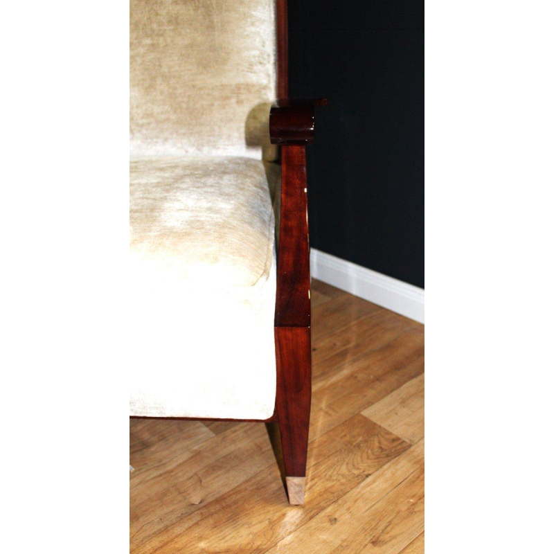 Pair of Art Deco armchairs in the style of André Arbus, solid mahogany, circa 1935