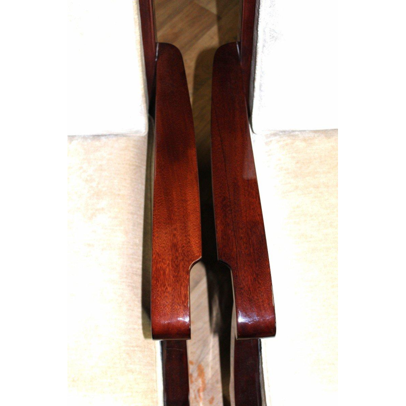 Pair of Art Deco armchairs in the style of André Arbus, solid mahogany, circa 1935