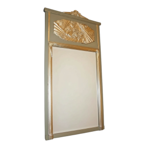 Art Deco mirror with silver leaf stucco ornaments, circa 1930