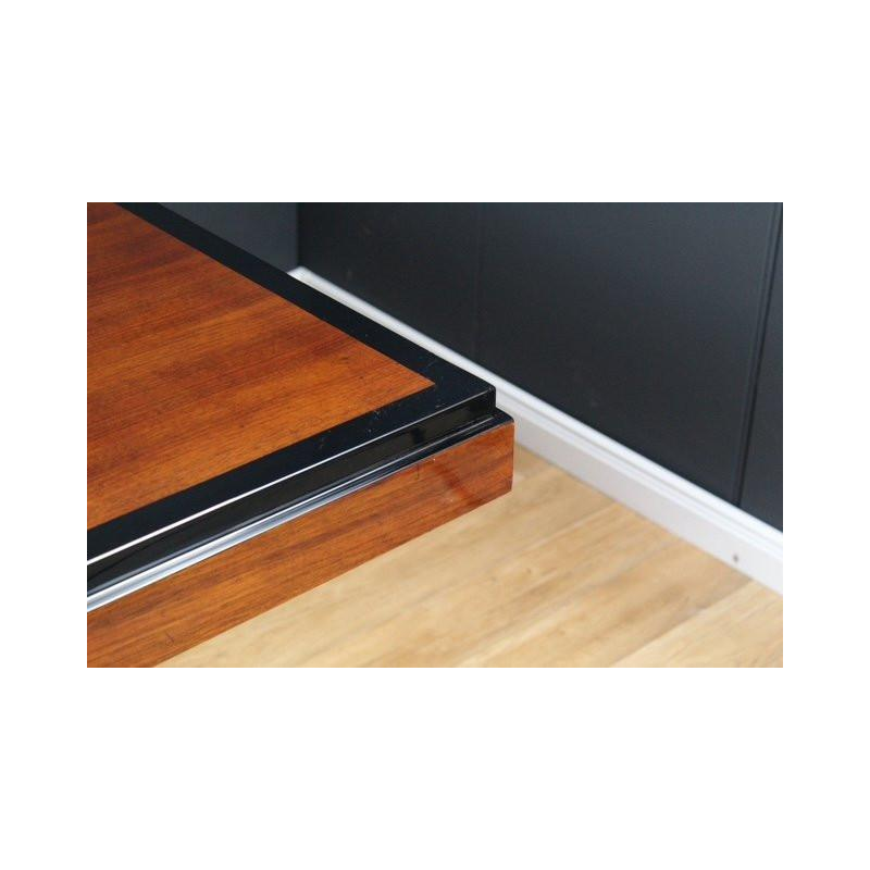 Table à manger Art déco en palissandre & laquage noir, France ca 1930 - restaurée