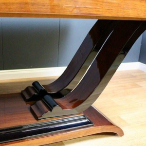 Art Deco eettafel in palissanderhout en zwarte lak, Frankrijk circa 1930 - gerestaureerd
