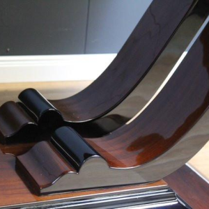 Art Deco dining table in rosewood and black lacquer, France circa 1930 - restored