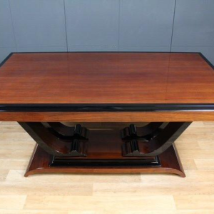 Art Deco eettafel in palissanderhout en zwarte lak, Frankrijk circa 1930 - gerestaureerd