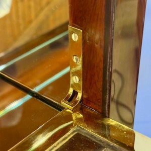 Art Deco display case or bar, veneer and polished brass, France circa 1930 - restored