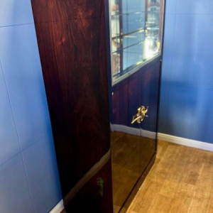 Art Deco display case or bar, veneer and polished brass, France circa 1930 - restored