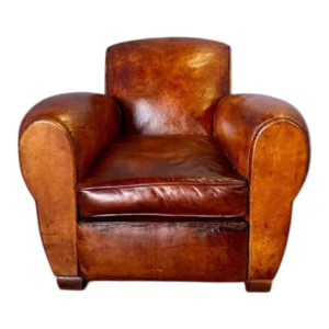 Classic Art Deco leather club chair - France circa 1920