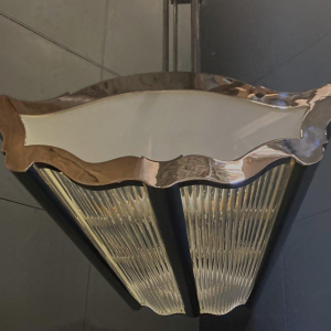 Lustre Art Déco dans le goût de Henri Petitot, France 1930-1940s