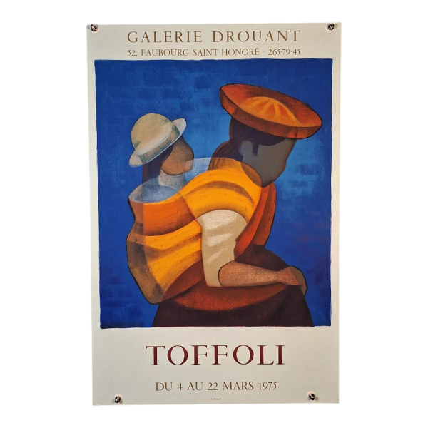 Louis TOFFOLI / Mourlot, affiche lithographique (d'après), Galerie Drouant, 1975
