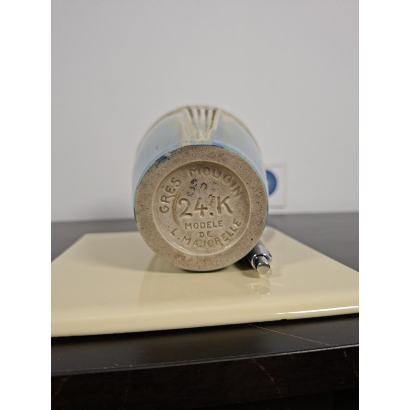 Louis Majorelle / Mougin steengoed in Nancy "Zegel van Salomo" Art Nouveau vaas in geglazuurd steengoed, begin 20e eeuw