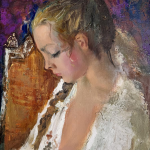 Pierre-Laurent BRENOT “The Ochre Armchair I” Father of the French pin-up, oil on canvas