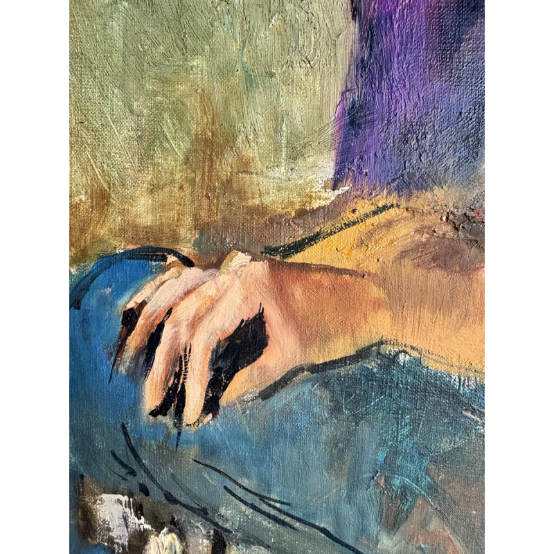 Pierre-Laurent BRENOT “De Oker Fauteuil I” Vader van de Franse pin-up, olieverf op doek