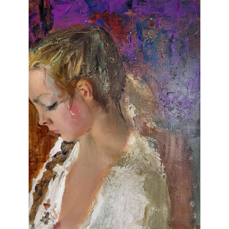 Pierre-Laurent BRENOT “The Ochre Armchair I” Father of the French pin-up, oil on canvas