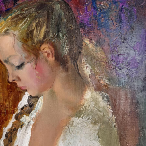 Pierre-Laurent BRENOT “De Oker Fauteuil I” Vader van de Franse pin-up, olieverf op doek