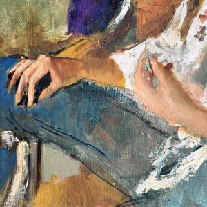 Pierre-Laurent BRENOT “The Ochre Armchair I” Father of the French pin-up, oil on canvas