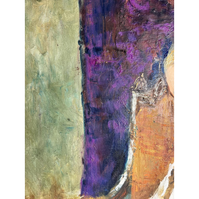 Pierre-Laurent BRENOT “The Ochre Armchair I” Father of the French pin-up, oil on canvas